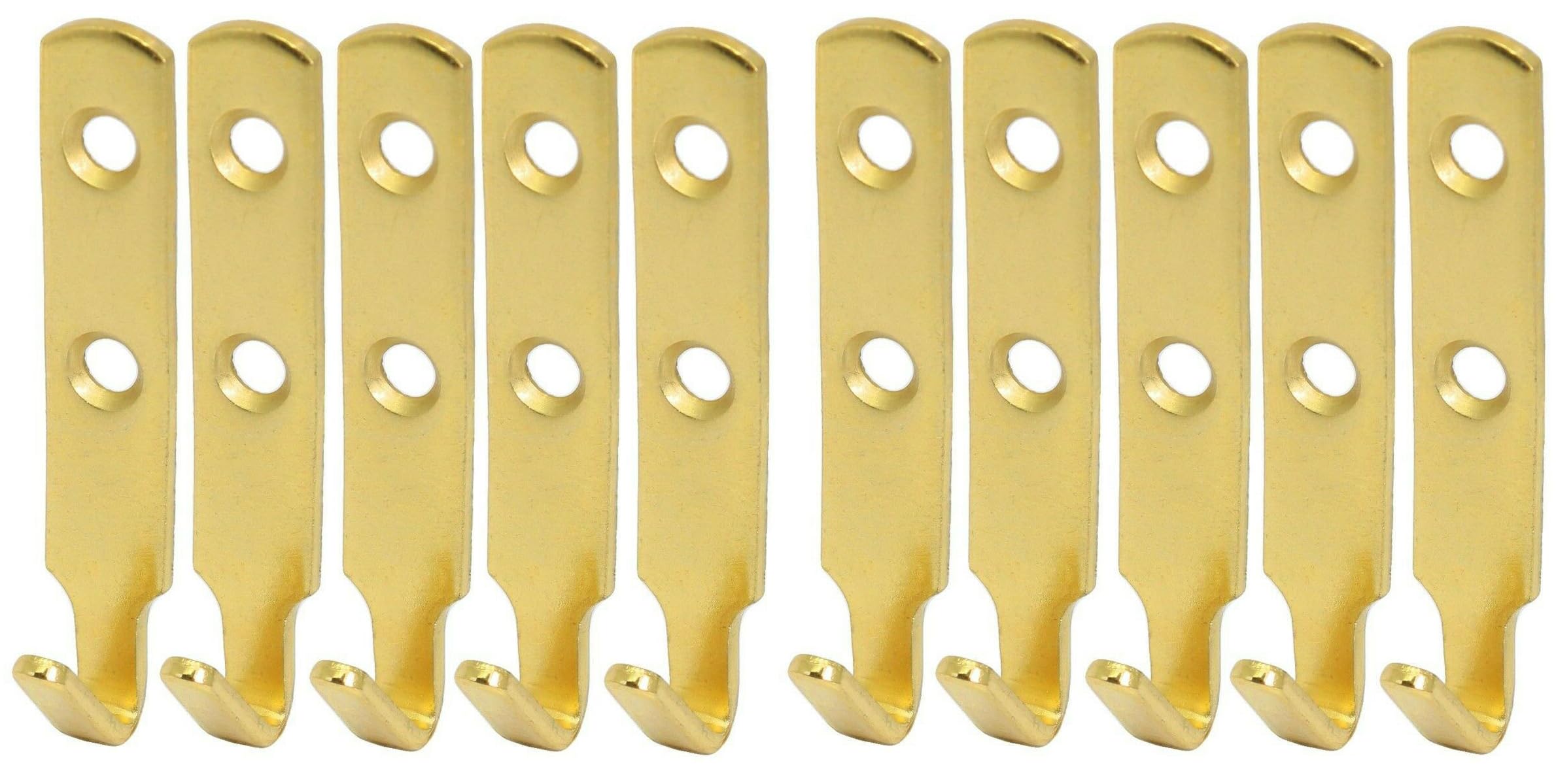 fiXte Brass Picture Hook Heavy Duty Large J Style Hanging Mirror Picture Frames (Pack of 10)