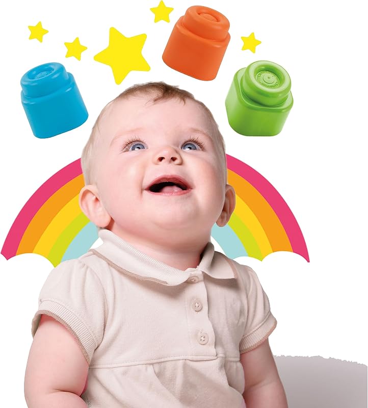 Clemmy Sac 40 Blocs de Construction Touch and Play Sensoriel Bébé 6-36 Mois
