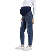 Yornobly Women's Maternity Boyfriend Jeans Over Belly Stretch Denim Pregnancy Trendy Pants