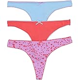Bonds womens Picot Trim Icons Thong in Stretchy Cotton Blend Mid Rise Fit for Women, 3-pack
