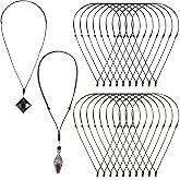 BOHUIZ 20Pcs Vintage Adjustable Rope Necklace Cord, 1.5mm Double Knotted Handmade Craft Necklaces With Metal Ring for Hanging Pendants Jewelry Making Black Brown Cord Necklace for Men Women