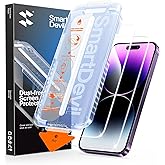 SMARTDEVIL 2 Pack for iPhone 14 Pro Screen Protector, 9H Hardness Military Grade Shatterproof, HD Clear Tempered Glass with Auto Dust-Elimination, Bubble Free, Easy Installation, Case Friendly