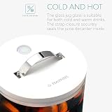 Navaris Glass Drinks Dispenser 5 Litre with Tap Beechwood Stand White view 3