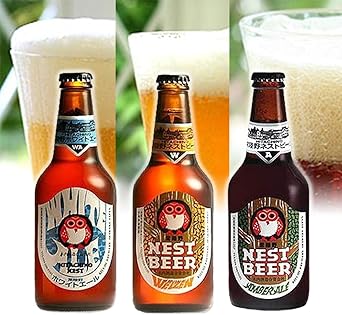 Amazon Co Jp 常陸野 ネストビール 330ml 3本 セット 箱入り 木内酒造 地ビール クラフト ビール 食品 飲料 お酒