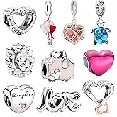 DATOUQI 10 Pack Silver Charms for Bracelets and Necklaces Charms for Women Pendant Beads Set