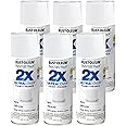 Rust-Oleum 249060-6PK Painter's Touch 2X Ultra Cover Spray Paint, 12 oz, Semi-Gloss White, 6 Pack