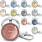 Equsion 24 Pcs Christian Keychains Mini Bible Keychains with Verse Church Religious Keychain Gifts for Easter Party Favors (Morandi)