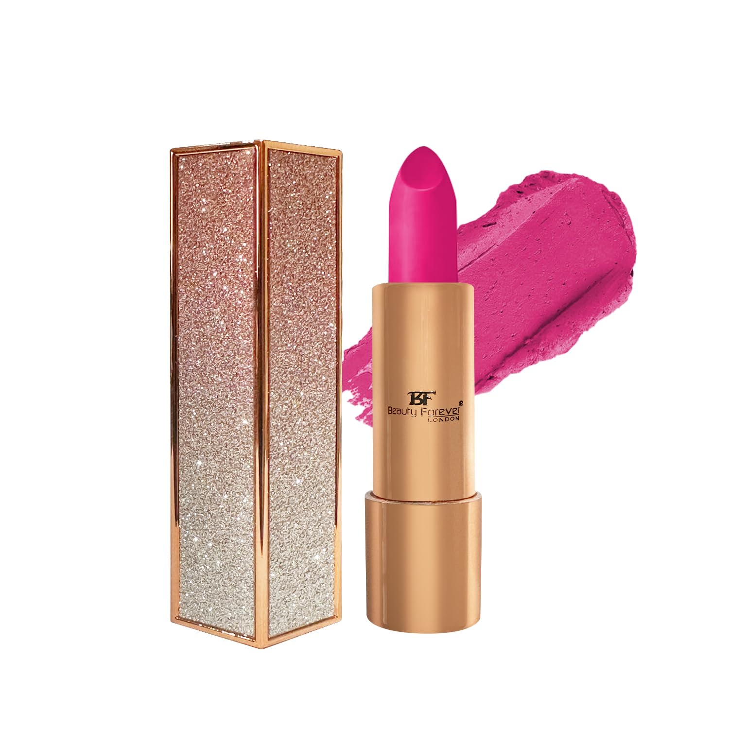Beauty Forever Semi Matte Lipstick with Vitamin E, Plumping and Long Lasting, 3.6gms (582 Hot Pink)