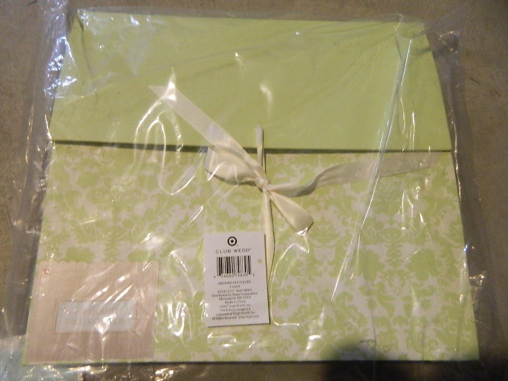 Club Wedd Wedding File Folder - light green - tiered accordion pockets