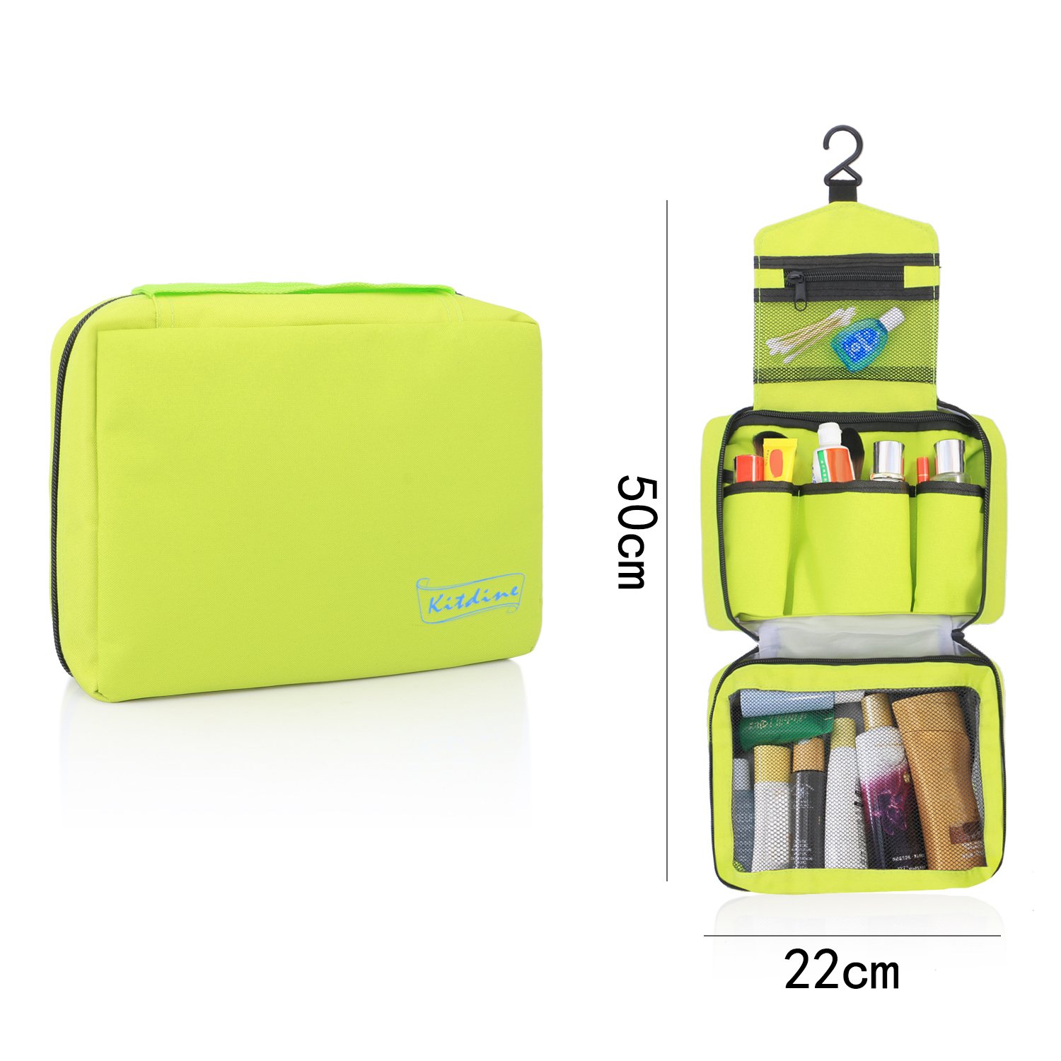 Borsa da bagno da viaggio - Kitdine Medio Per Uomini & Donne / Appendiabiti / Organizzatore da viaggio – Beauty case (Verde)