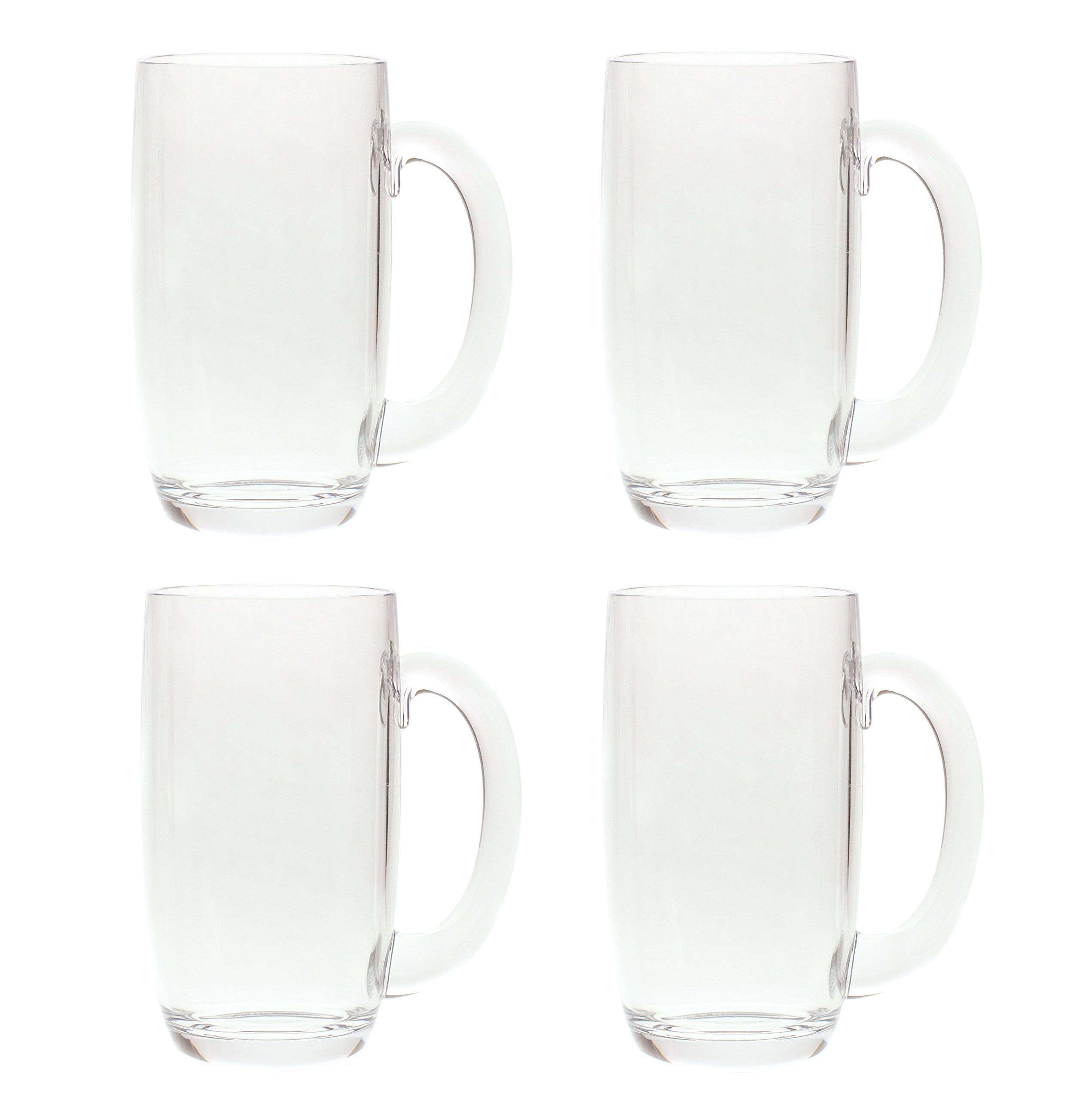 QG21OuncesClearAcrylicPlasticDrinkingBeerMugSetof4