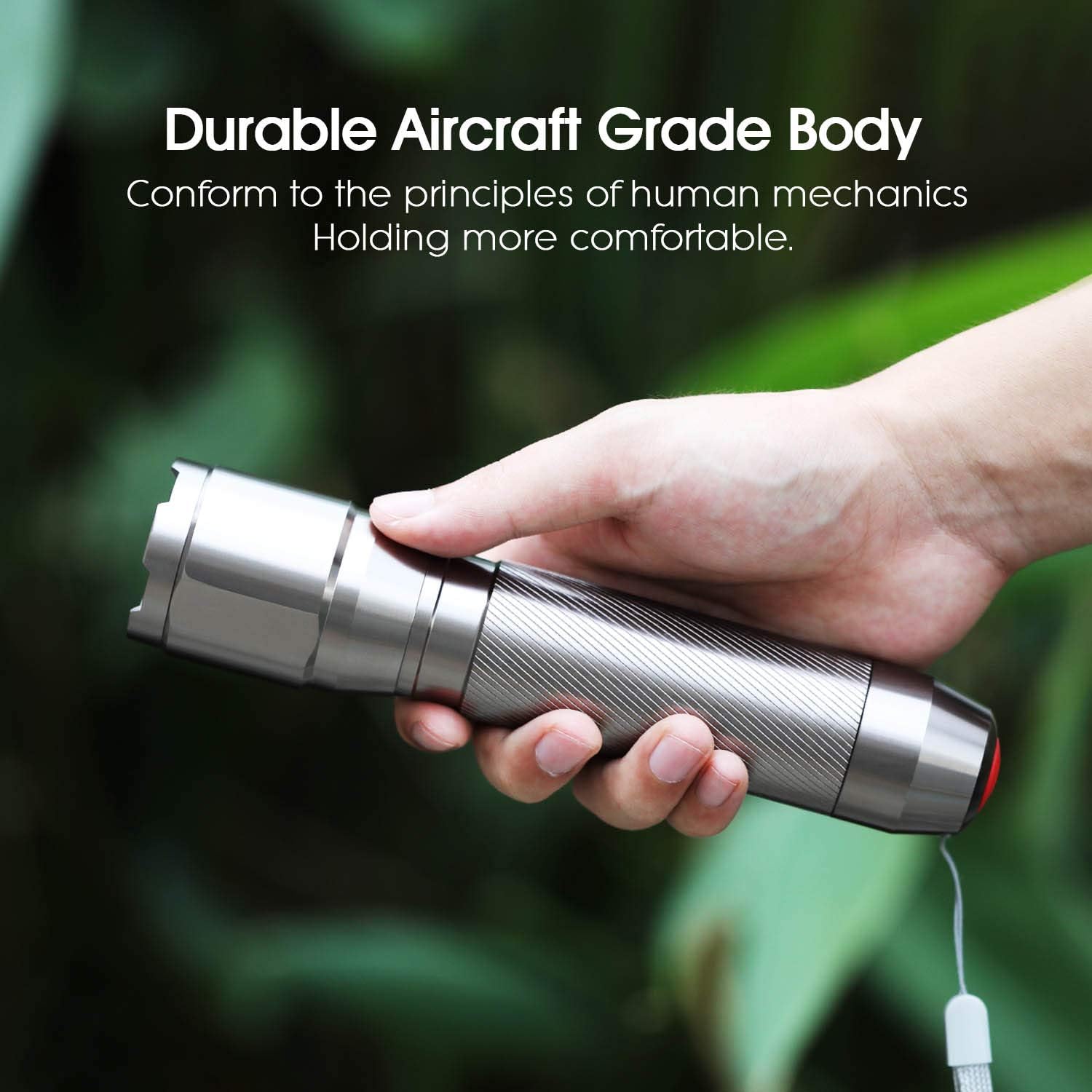 LETMY High-Powered LED Flashlight S2000, Upgraded Brightest High Lumen Flashlights with 3 Modes, Zoomable, Water Resistant for Gift, Camping, Outdoor, Emergency - - 