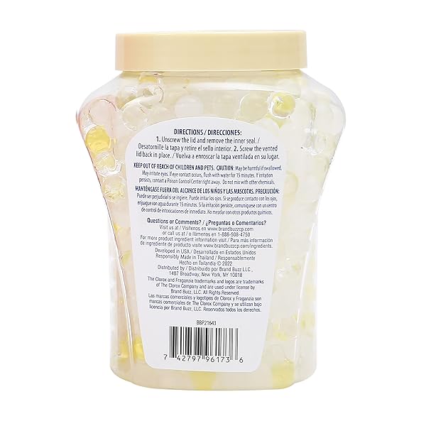 CLOROX FRAGANZIA CRYSTAL BEADS AIR FRESHENER, LONG LASTING ROOM DEODORIZER AND ODOR ELIMINATOR GEL BEADS TO FRESHEN HOME, CAR, OR OFFICE, COCONUT COLADA SCENT, 12 FL OZ