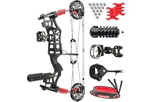 surwolf Archery Compound Bow Kit Steelball Bow Set Draw Weight 30-60Lbs, CNC Al-6061 Maded, Dual-use Hunting Bow can Shoot Arrow and Steel Ball in Car