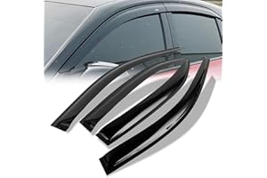 Seaforie Rain Guards for Car Windows Compatible with 2007-2011 Toyota Camry 4-Door,Smoke Tape-on Type Windows Visors Sun/Rain Guards,4PCS Slim Style Side Window Wind Deflectors