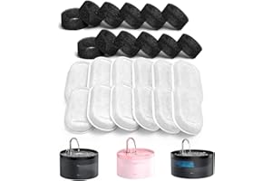 GIOTOHUN Cat Water Fountain Filters, 12 Pieces Filters + 12 Pieces Foam Filters for Cat Fountain, Filtering Hair (Sponge), Tr