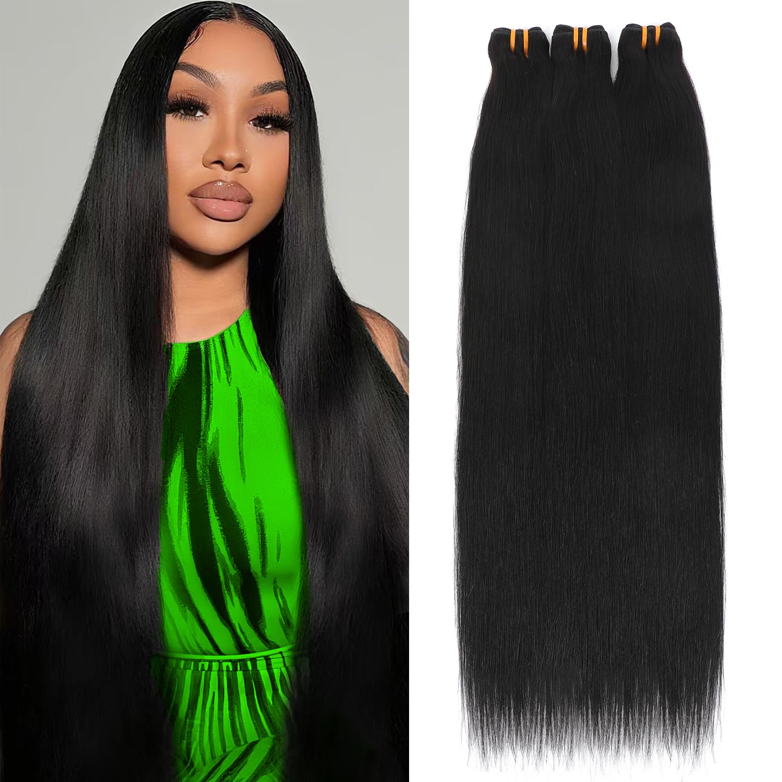 Photo 1 of 16A Raw Straight Bundles Human Hair 3 Bundles,22 24 26 Inch,Triple Lifespan,Burmese Virgin Remy Hair Extensions,No Tangle Shedding