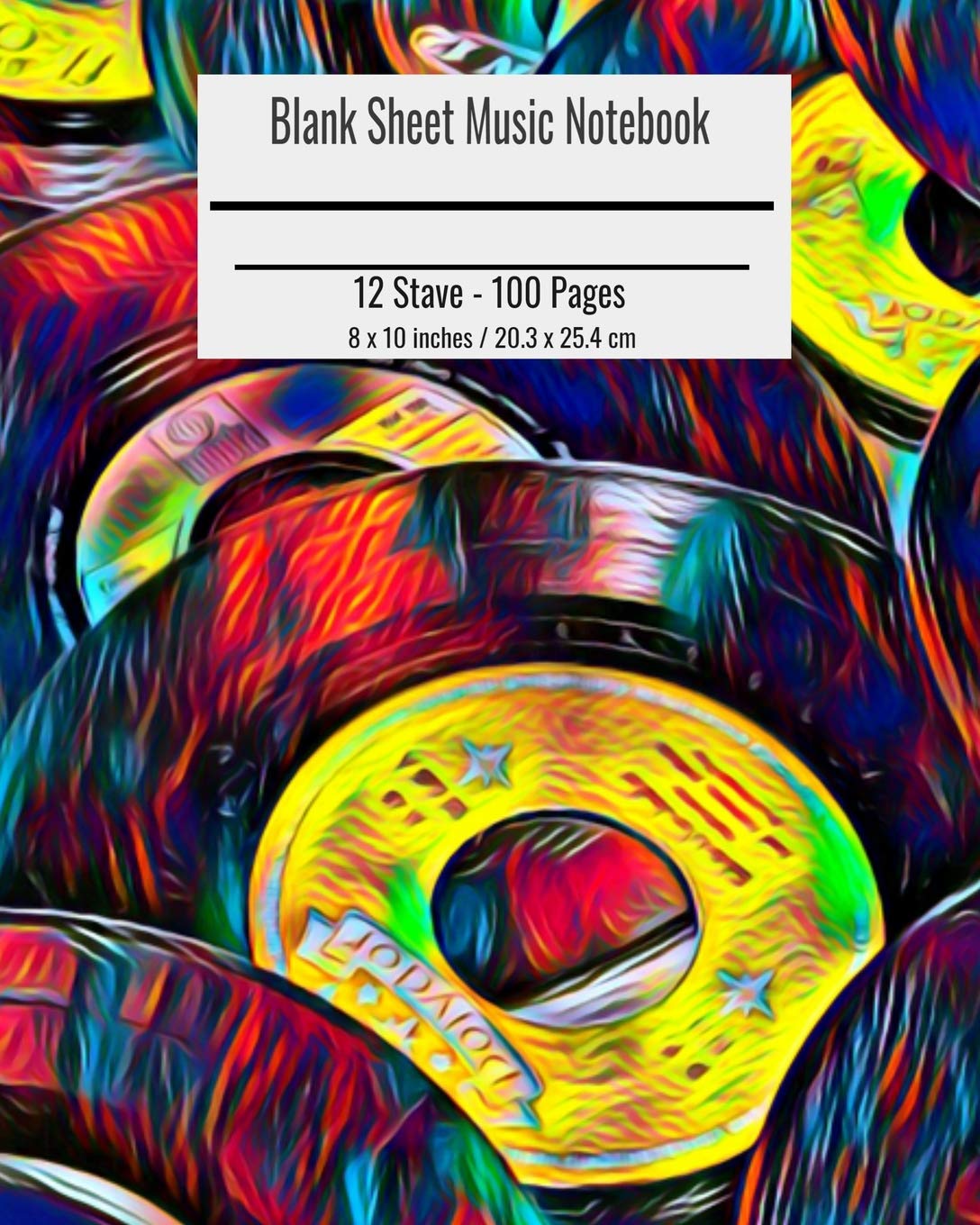 Blank Sheet Music Notebook: Composition Notebook Vinyl Cover, Music Manuscript Paper, Staff Paper, Musicians Notebook 8 x 10 inches (100 Pages)