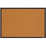 Quartet Cork Board Bulletin Board, 2' x 3' Framed Corkboard, Black Frame, Decorative Hanging Pin Board, Perfect for Home Offi
