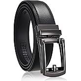 Tienyuu Men's Leather Dress Belt - Ratchet Belt with Comfort Click, 1 1/4" Adjustable for Perfect Fit