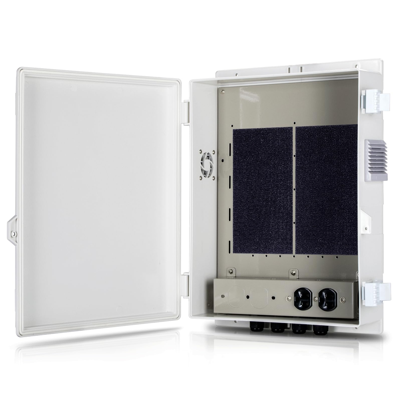 Photo 1 of Namunanee Outdoor Electrical Junction Box with High Power Outlet, ABS Water Resistant Enclosure with Internal Mounting Panel & Hinged Cover (16"H* 12"L* 4"W)