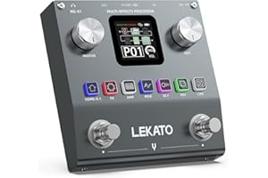 LEKATO Multi Effects Guitar Pedal, Electric Guitar Effects Pedal, Pocket Rechargeable Effects Processor with 6 Effects Modules, 80 Presets, 20 IRs, BT Audio, Headphone Output