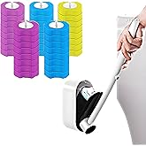 Disposable Toilet Brush with 40 Wand Refill Heads - KIRIKIT Wall-Mounted Toilet Brush and Holder Bowl Cleaner Set with 3 Scents for Deep Cleaning and Hygienic Bathroom Toilet Cleaning System