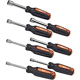 Mutt Tools Professional 7-Piece Hollow Nut Driver Set - 3" Deep Hollow Shaft Nut Driver Set with Pass Through Design - SAE an