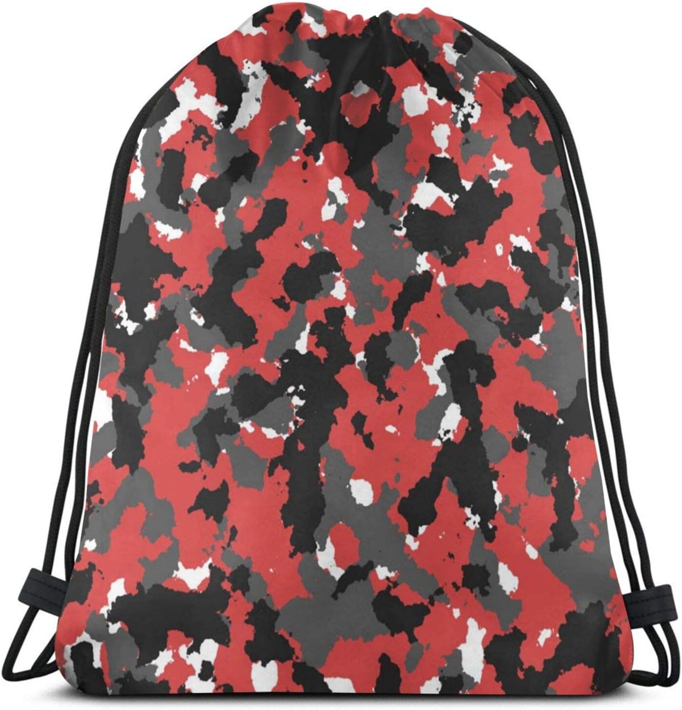 Camo Drawstring Bag Bloodshot Camouflage Red Urban Gym Bag Sports