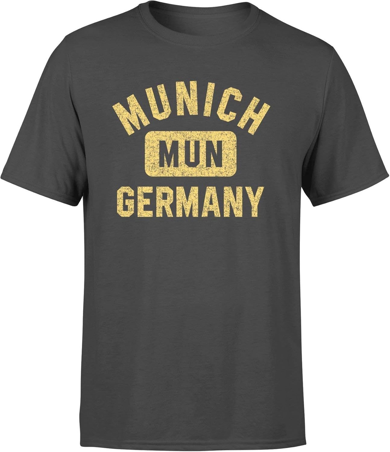 Munich MUN Germany Gym Style Distressed White Print Standard TShirt