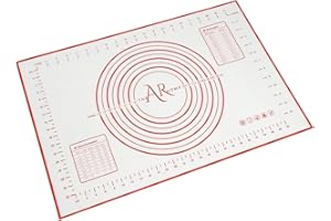 Silicone Baking Mat 40×60cm (16×24in) Non-Stick Pastry Mat with Measurements – Non-Slip Dough Rolling Mat for Pizza, Cookies,