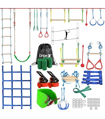 Kit De Tirolina Para Jardín De 25m Con Freno Y Arnés - CTSC, Diversión Segura Para Niños Y Adultos