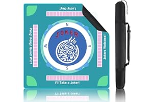 EQARD Mahjong Mat for Table 31.5''x31.5'' American Mahjong Game Mat Non-Slip Noise Reduction Gaming Mat Waterproof Rubber Desk Mat for Poker Board Games Card Games Tile Games Dominoes