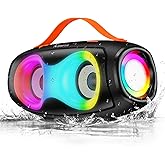 TENMIYA Portable Bluetooth Speaker,IPX5 Waterproof WirelessSpeaker with Dynamic Lights,TWS Pairing to 40W StereoSound,Bluetooth 5.0,20HPlaytime,Outdoor/Home SmallSpeakers as Gifts forTeens or Women