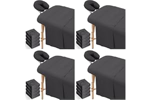 12 Pcs/4 Sets Massage Table Sheets Sets, Massage Table Fitted Sheet & Massage Sheets & Face Cradle Covers, Microfiber Massage