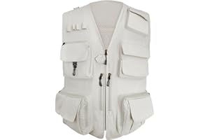 TWENPHYO Mens Lightweight Safari Travel Fishing Photography Outdoor Work Cargo Vest with Pockets