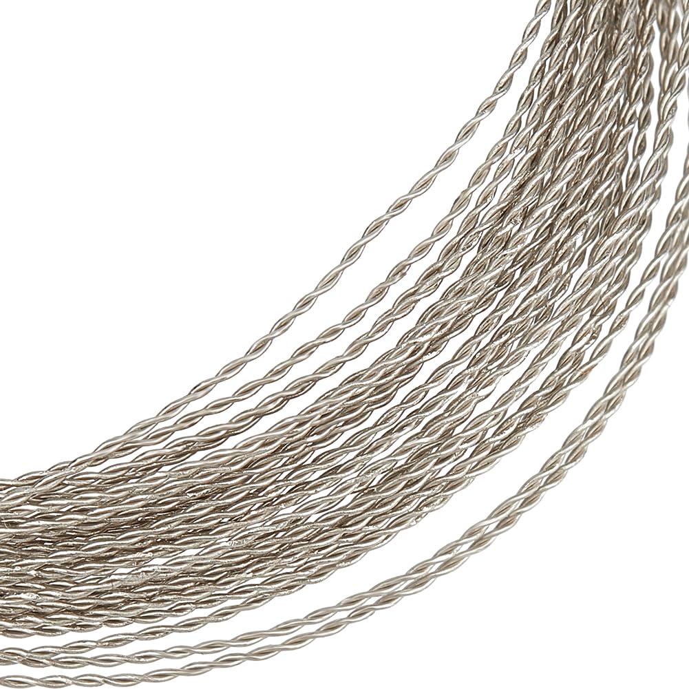 BENECREAT 19.7Feet/6m Platinum Twist Jewelry Wire, 22 Gauge/0.6mm White Brass Beading Wire for Ornaments Making and Other Jewelry Craft Work