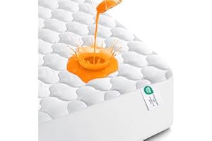 Utopia Bedding Waterproof Mattress Protector, Queen Mattress Pad, Quilted Fitted Cover Stretches up to 16 Inches Deep Pocket 