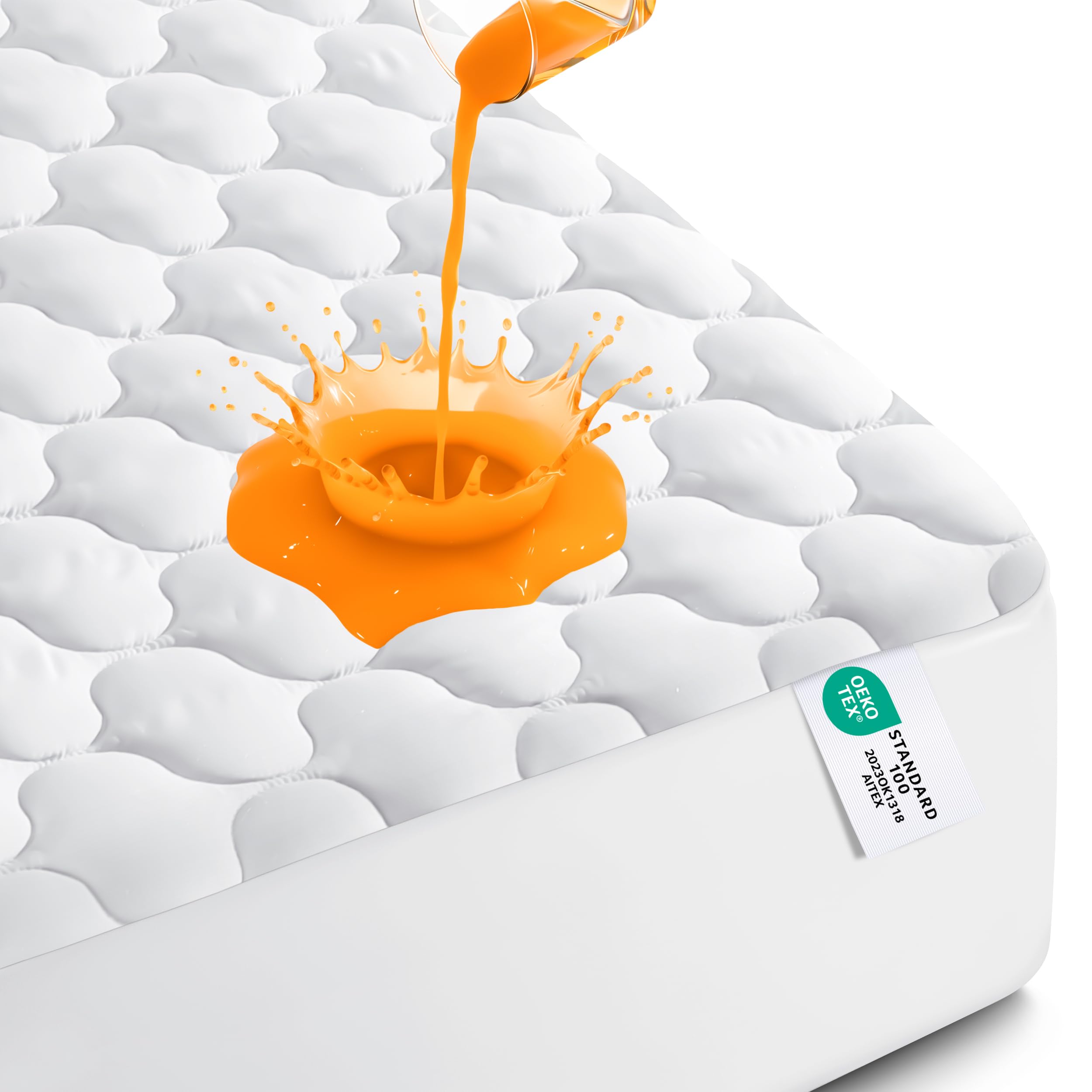 Utopia Bedding Quilted Fitted Waterproof Mattress Protector, Machine Washable Mattress Cover Stretches up to 40 cm Deep (White, Queen - 152 x 203 cm)