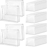 cobee 50 Pcs Clear Makeup Bags Bulk, Mini Cosmetic Organizer for Travel Small Transparent Zipper Pouch PVC Waterproof Pouches 7.9x5.9x2 In for Toiletry