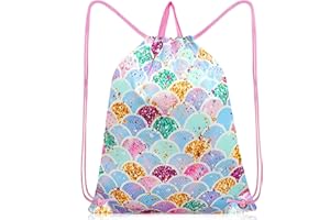 RLGPBON Drawstring Bag for Kids,Gym Bag girls Waterproof Drawstring Backpack Swim Pool Bag for Boys and Girls Kids Beach Sport String Bag Shopping Swimming Travel Sackpack