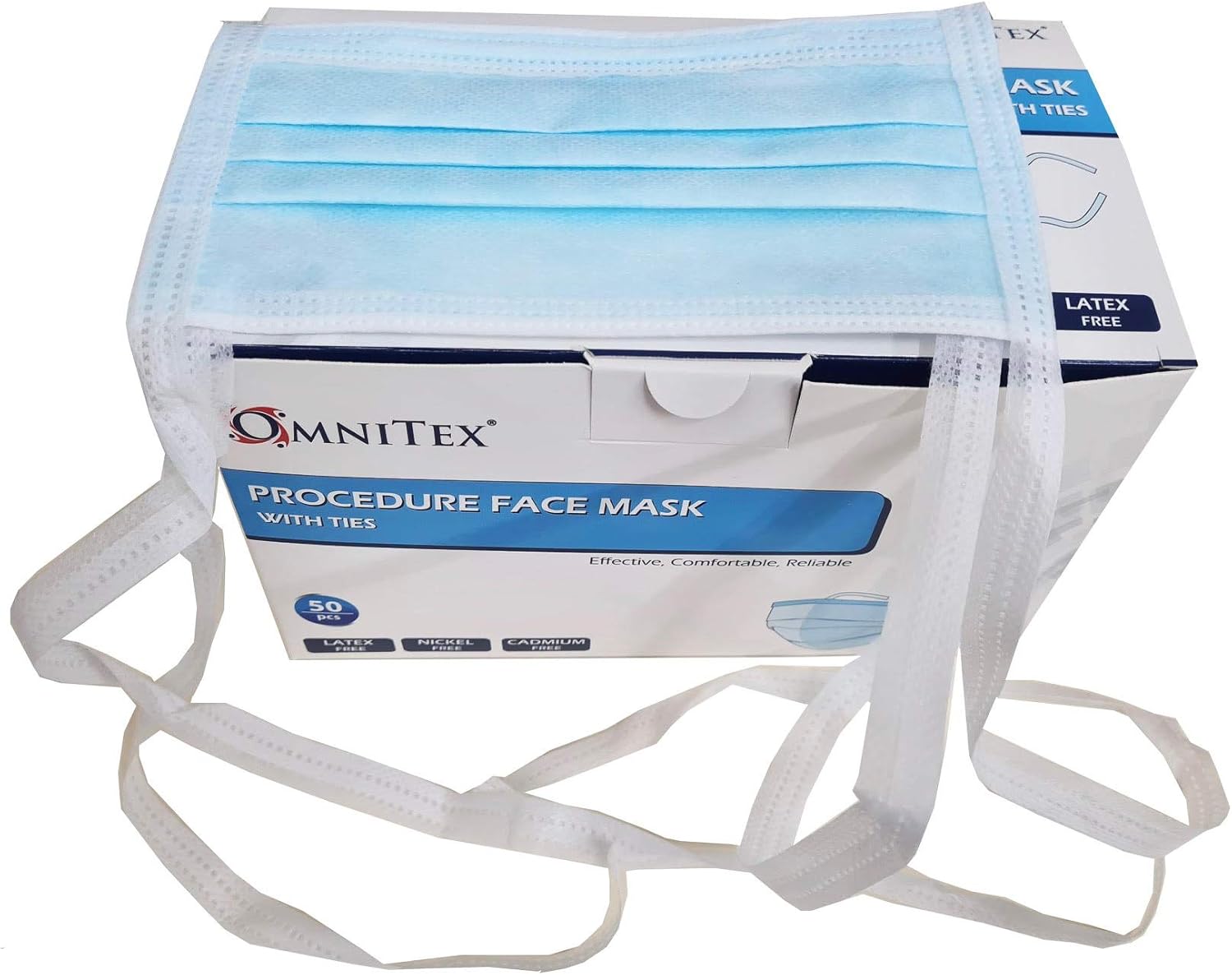 Omnitex Type IIR Tie Back Surgical Face Mask, Premium Tie-On 3ply EN14683 Medical Grade 2R & Splash Resistant, British Brand - Image 3
