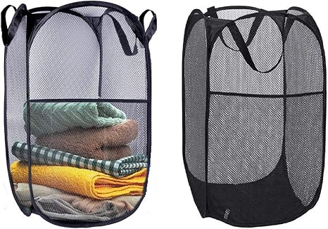 Amazon メッシュ ランドリー収納 2個セット 折り畳める 洗濯かご ランドリーバスケット ランドリー収納 洗濯ボックス 汚れた衣類収納袋 大容量 雑貨収納 子供おもちゃん収納 取っ手付き ランドリー収納 オンライン通販