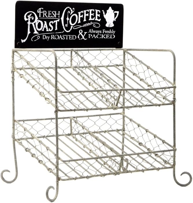 Treasure Gurus Rustic Chicken Wire K-Cup Holder Caddy Coffee Pod Storage Basket