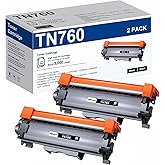 TN760 Toner for Brother Printer 2 Pack Replacement for Brother TN760 TN-760 TN730 TN-730 Black for HL-L2350DW HL-L2370DW HL-L2395DW HL-L2390DW MFC-L2690DW MFC-L2750DW MFC-L2710DW DCP-L2550DW Printer