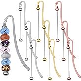 9 Pack Beadable Metal Bookmark, DIY Metal Blank Bar Bookmark, Custom Bookmarks for Beads Jewelry Pendants Charms Beading Marks Craft Book Lovers Office Supplies (Silver, Gold, Rose Gold)