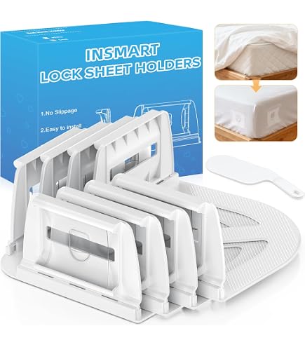 Juego De 4 Correas Para Sujetar Sábanas - De Plástico, Alta Resistencia, Para Todo Tipo De Colchones, Colores Blanco/gris