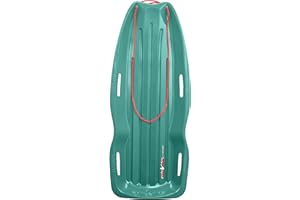 Retrospec Retrorider Plastic Snow Sled – Toboggan Style with Pull Rope, Cold-Resistant Coating, and Hard Bottom for Smooth Downhill Rides – Available in 35" and 48" Sizes for Kids and Adults