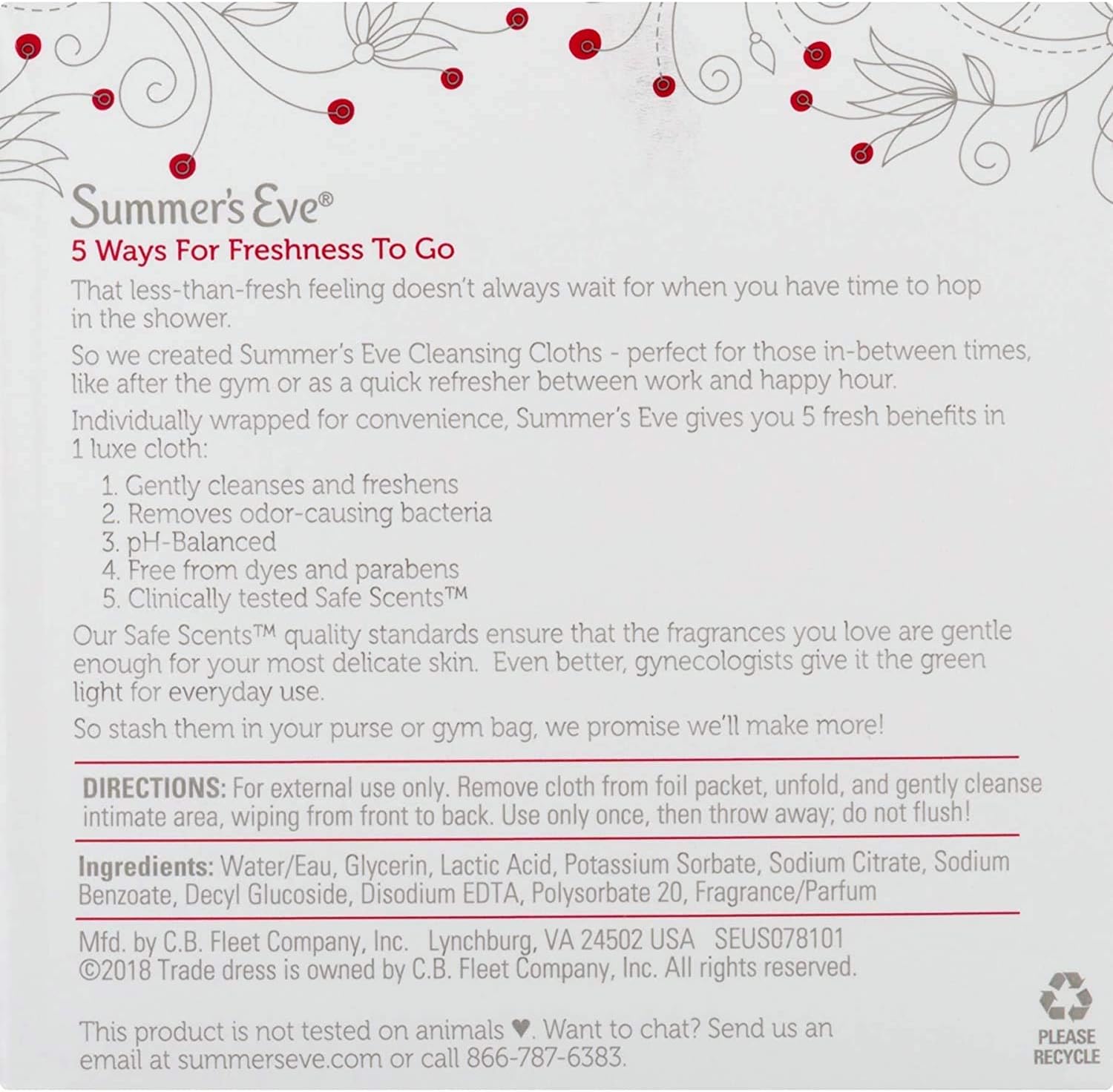 Summer’s Eve Cleansing Cloths, Blissful Escape, 16 Count : Beauty