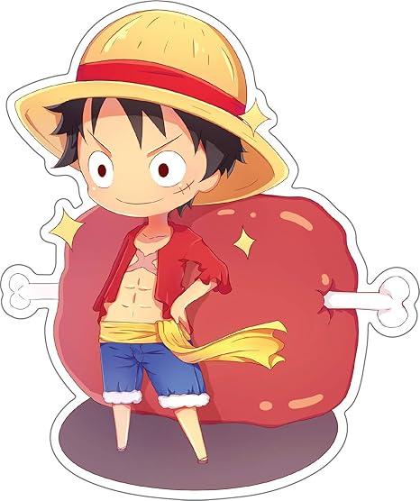 Amazon Com One Piece Luffy Chibi Decal Sticker For Car Truck Laptop 5 5 X 4 6 Arts Crafts Sewing
